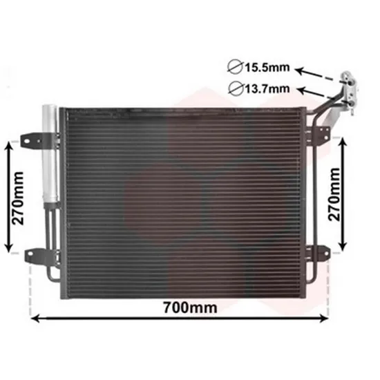 Radiator Aer Conditionat VW TIGUAN 5N 2007->2018 Radiator aer conditionat 1,4 TSI - 2,0 TFSI - 2,0 TDI 54x45 Perioada 2007 2008 2009 2010 2011 2012 2013 2014 2015