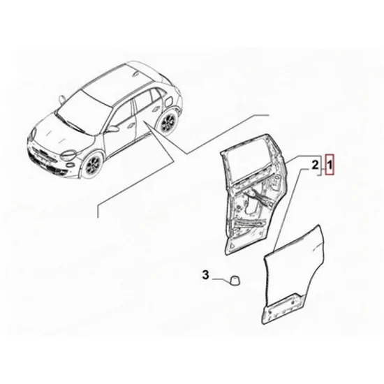Usa spate FIAT 600 2023-> Usa spate (O) DREAPTA Perioada 2023 2024 2025