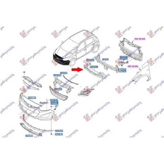 Absorbant Soc Bara HYUNDAI i20 2008->2015 Absorbant soc bara fata 2012-> Perioada 2012 2013 2014 2015