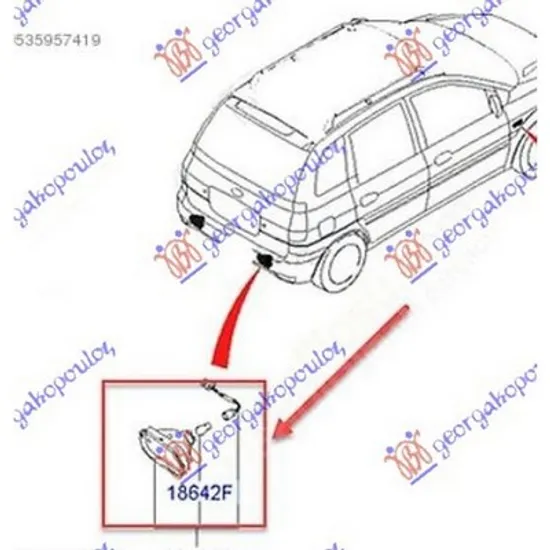 Stop Ceata Spate HYUNDAI MATRIX 2001-> Lampa ceata dreapta in bara spate (2008-) Perioada 2008 2009 2010