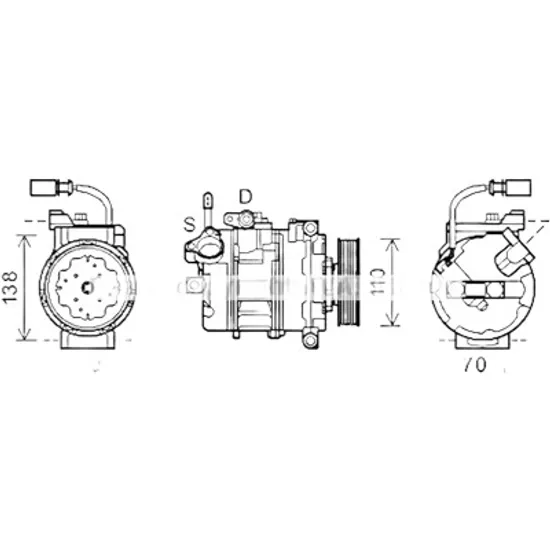 Compresor aer conditionat AUDI A8 4E2; 4E8 2002->2010 pentru 4.2 TDI quattro, perioada 2005 2006 2007 2008 2009 2010