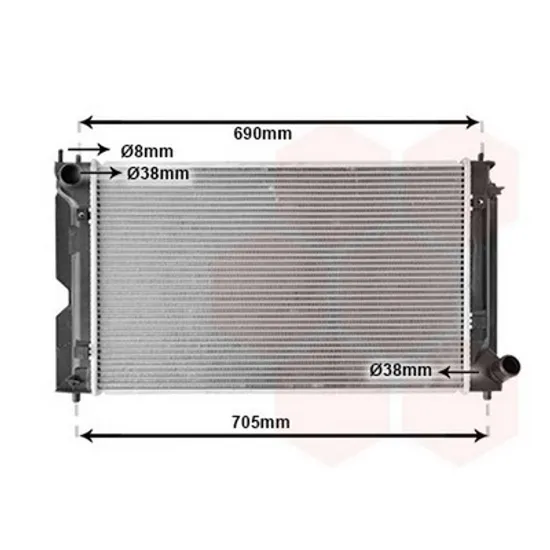 Radiator Motor TOYOTA AVENSIS T25 2003->2008 Radiator apa 2.0 D4D MANUAL diesel ->2006 (625x390) (KOYO) Perioada 2003 2004 2005 2006