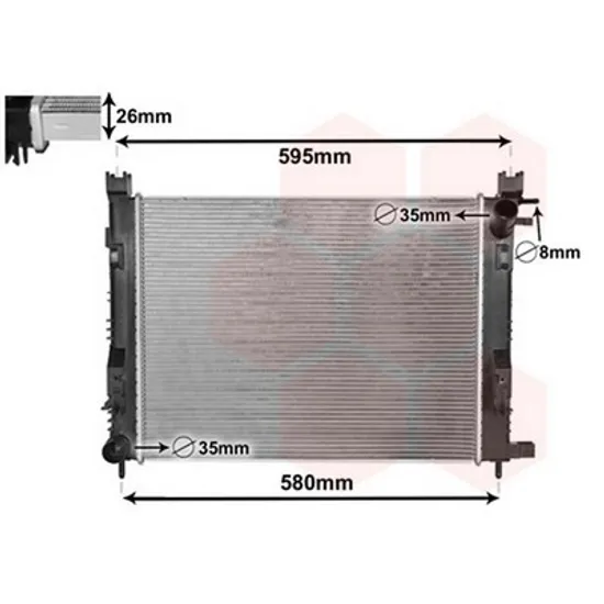 Radiator Motor DACIA DOKKER 2012-> Radiator apa pentru benzina - diesel cu aer conditionat (51x40,8x2,7) Perioada 2012 2013 2014 2015 2016 2017 2018