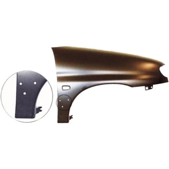 Aripa fata dreapta PEUGEOT PARTNER 1996->2015 perioada 1996 1997 1998 1999 2000 2001 2002 pana la an de fabricatie 12/2002, cu gauri bandou crom, cu semnal, cu semnal