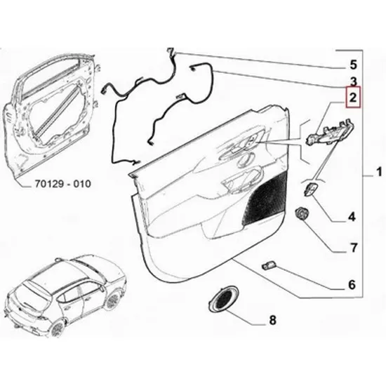 Maner Usa ALFA ROMEO TONALE 2022-> Maner usa interior fata (O) DREAPTA Perioada 2022 2023 2024 2025