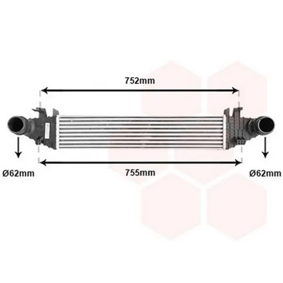 Intercooler MERCEDES E-CLASS W212 2009->2015 Radiator intercooler 1,8 - 2,5 benzina 2,2CDi (62,5x113x62) Perioada 2009 2010 2011 2012 2013 2014 2015 2016