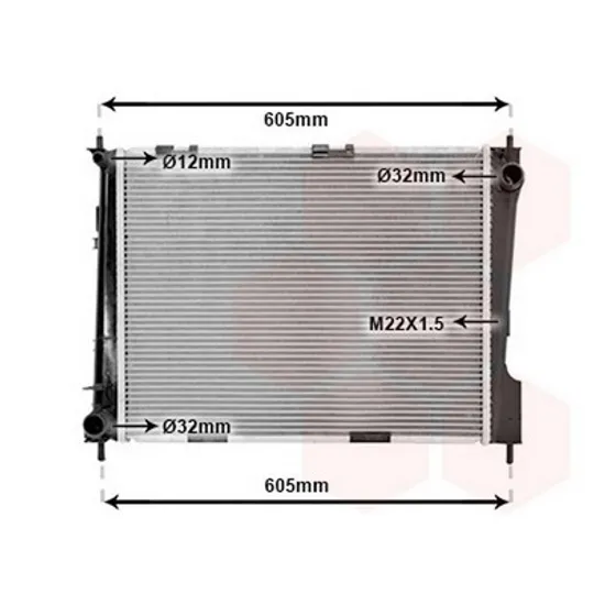 Radiator Motor RENAULT CLIO 3 2005->2014 Radiator apa pentru 1 2 - 1 4 - 1 6i 16V cu/fara aer conditionat 49x41 Perioada 2008 2009 2010 2011 2012 2013 2014