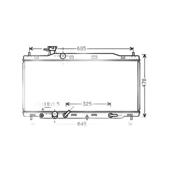 Radiator Motor HONDA CR-V 3 2006->2012 Radiator apa pentru 2,0 benzina (40x73,3) CV automata Perioada 2006 2007 2008 2009 2010 2011 2012 2013