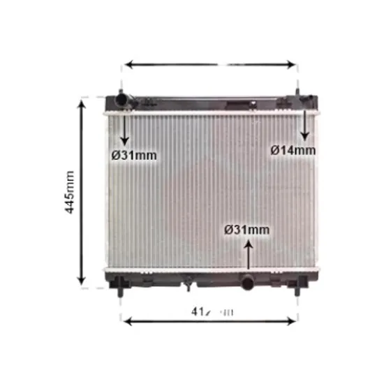 Radiator apa TOYOTA YARIS 2005->2011 pentru 1.4 D-4D, perioada 2005 2006 2007 2008 2009 2010 2011 2012