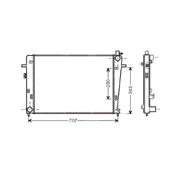 Radiator apa KIA SPORTAGE 2004-2010 2.0 CRDi 4WD 83KW 113CP , pentru motor D4EA perioada 2004 2005,2006,2007,2008 2009