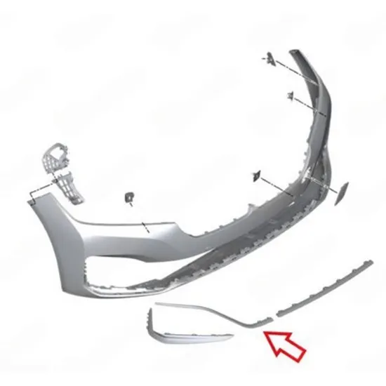 Bandou bara fata BMW 7 G11 2015-> Bandou Bara fata superioara cromat DREAPTA Perioada 2019 2020 2021 2022