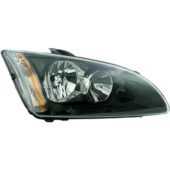 Far dreapta FORD FOCUS 2 2004->2013 perioada 2004 2005 2006 2007 2008 2009 2010 2011 2012 pana la an de fabricatie 02/2008, fara motor reglaj, fumuriu, semnal galben, cu reglaj electric, cu bec H7/H1