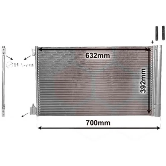 Radiator aer conditionat PORSCHE CAYENNE 9PA 2002->2010 pentru S 4.5, perioada 2002 2003 2004 2005 2006 2007