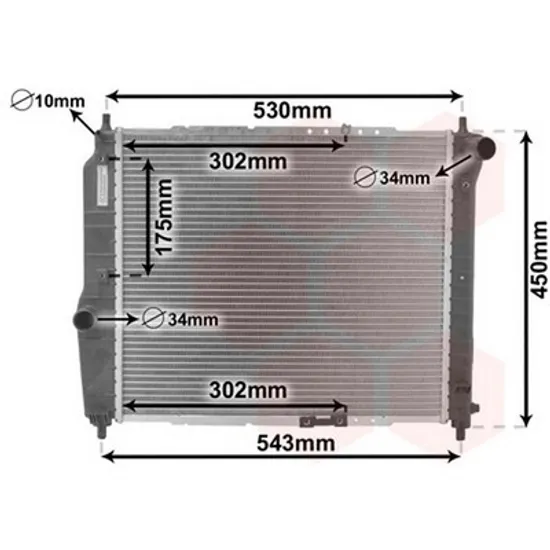 Radiator Motor CHEVROLET AVEO SEDAN T250 2005-> Radiator apa pentru 1.2 - 1.4 8V (48x41) Perioada 2005 2006 2007 2008 2009 2010 2011 2012