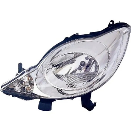 Far stanga PEUGEOT 107 2005->2014 perioada 2005 2006 2007 2008 2009 2010 2011 2012 2013 2014 pana la an de fabricatie 03/2012, fara motor reglaj, semnal transparent, cu reglaj electric, cu bec H4
