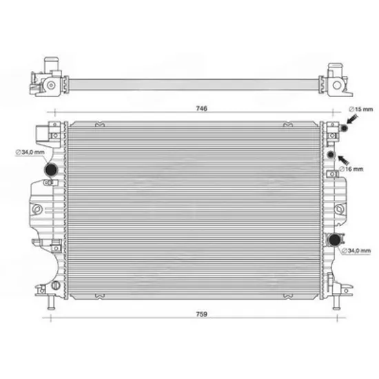 Radiator Motor FORD GALAXY 2015-> Radiator apa motor 1.5-2.0 EcoBoost benzina (2.0 TDCI automatic) diesel (670x448x16) (KOYO) Perioada 2015 2016 2017 2018 2019 2020