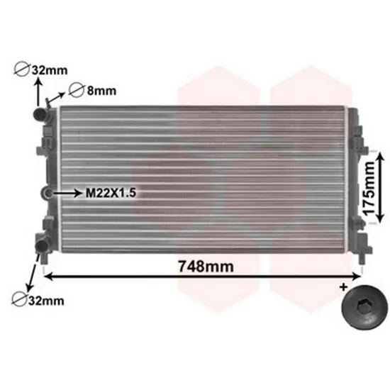 Radiator Motor VW POLO 6R1 2009->2020 Radiator apa 1 2-1 6 12/16V-1 2-TDi 65x34 Perioada 2009 2010 2011 2012 2013 2014 2015 2016 2017