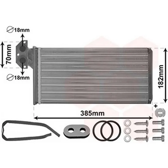 Radiator Incalzire MERCEDES SPRINTER 901, 902 1995->2006 Calorifer M +/-AC 348x180 Perioada 1996 1997 1998 1999 2000 2001 2002 2003 2004 2005 2006