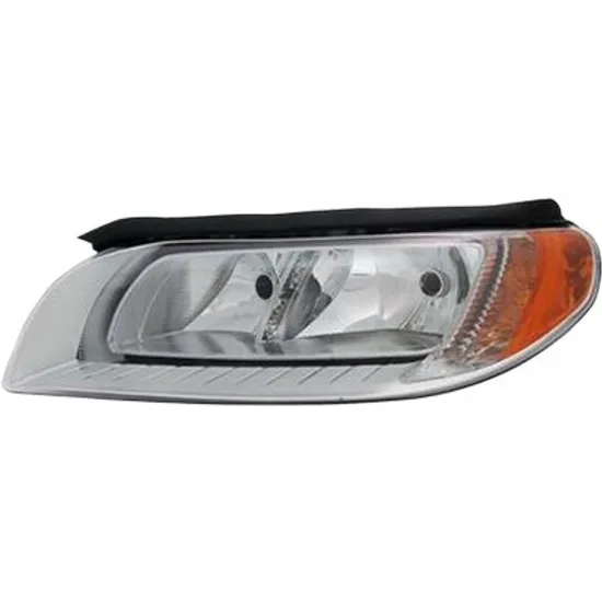 Far stanga VOLVO S80 2 2006->2016, V70 3 2007->2016 perioada 2010 2011 2012 2013 2014 2015 cu motor reglaj, argintiu, semnal galben, cu reglaj electric, cu bec H7, cu bec H9