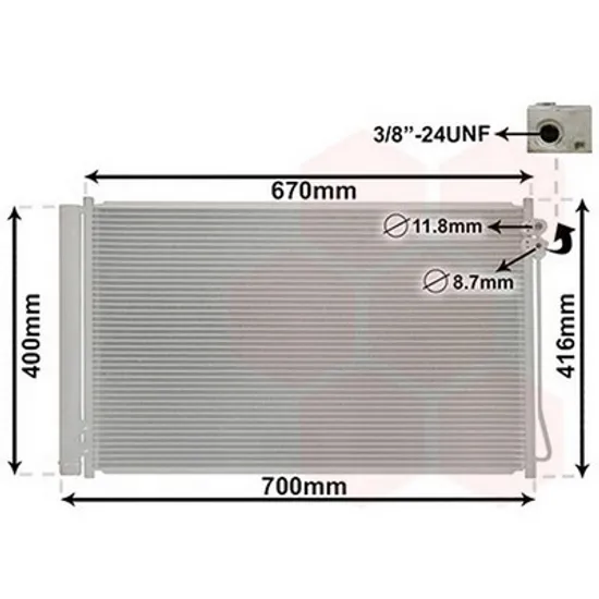 Radiator Aer Conditionat MERCEDES VITO W447 2014-> Radiator aer conditionat toate modelele benzina diesel 66.8x40.6x1.2 Perioada 2015 2016 2017 2018 2019 2020 2021