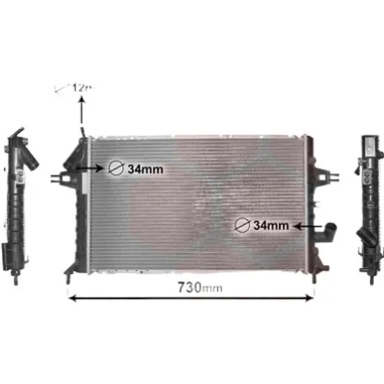 Radiator apa OPEL ASTRA G 1998->2009 pentru 1.7 CDTI, perioada 2003 2004 2005