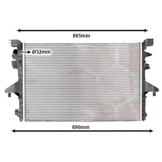 Radiator apa VW MULTIVAN 5 2003->2015, TRANSPORTER T5 2003->2015, CARAVELLE 5 2003->2015 pentru 2.0 BiTDI, perioada 2009 2010 2011 2012 2013 2014 2015