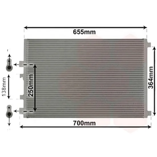 Radiator aer conditionat VOLVO V70 1 1995->2000, C70 1 1997->2002 pentru 2.4, perioada 1995 1996 1997 1998 1999 2000 2001 2002