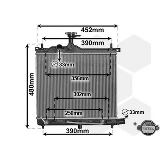 Radiator Motor HYUNDAI i10 2007->2013 Radiator apa pentru 1,2 i - 16V (44,5x35) CV automata Perioada 2007 2008 2009 2010 2011 2012 2013