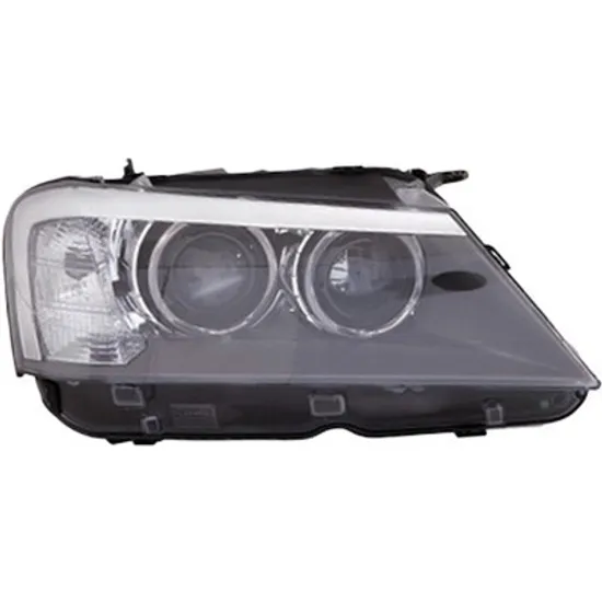 Far dreapta BMW X3 F25 2010->2017 perioada 2011 2012 pana la an de fabricatie 04/2014, cu motor reglaj, fara unitate de control Xenon, cu xenon, semnal alb, cu reglaj distanta iluminare automat, cu bec D1S tub descarcare gaze