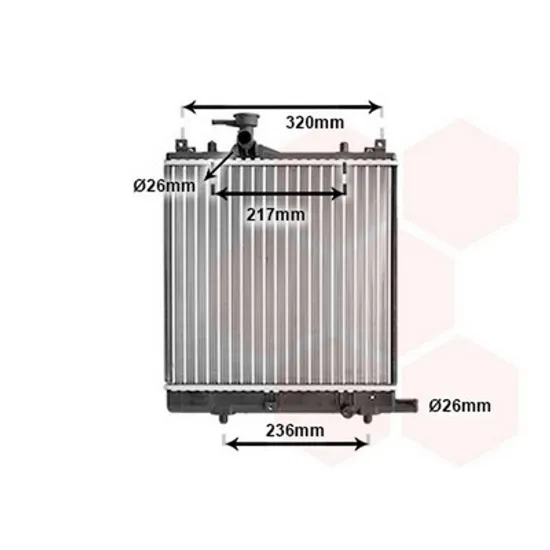 Radiator Motor SUZUKI WAGON R 2000->2006 Radiator apa pentru 1,0 - 1,2L 35x35 JAPAN Perioada 2000 2001 2002 2003 2004 2005 2006