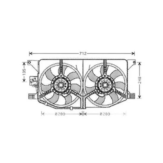Ventilator Motor MERCEDES M-CLASS W163 1998->2005 Electroventilator radiator aer conditionat complet (dublu) benzina/diesel, Perioada 1998 1999 2000 2001 2002 2003 2004 2005