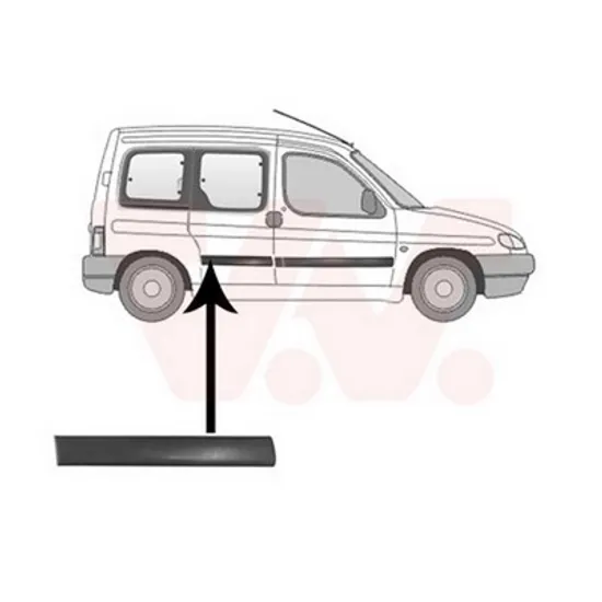 Bandou Usa CITROEN BERLINGO 1996->2011 Bandou usa culisanta MAT negru) (145mm) dreapta Perioada 2002 2003 2004 2005 2006 2007 2008
