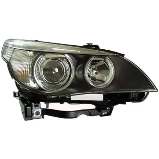 Faruri BMW 5 E60 2001->2010 Far dreapta Bi-Xenon/ H7 cu semnal alb, LED alb, fara starter, cu modul Bi-Xenon, ADAPTIV ->05 Perioada 2003 2004 2005 2006 2007 2008 2009 2010