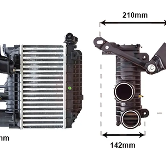 Intercooler TOYOTA COROLLA E12 2001->2007 2.0 D-4D 66KW 90CP , pentru motor 1CD-FTV perioada 2002 2003,2004,2005 2006