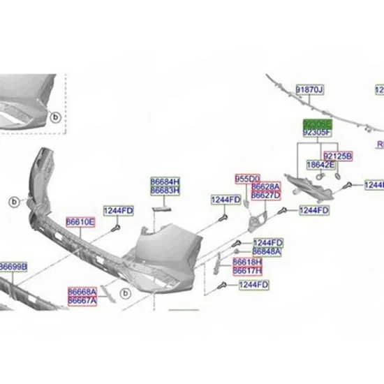 Stop Ceata Spate HYUNDAI TUCSON 2020-> Lampa ceata spate (O) DREAPTA Perioada 2024 2025