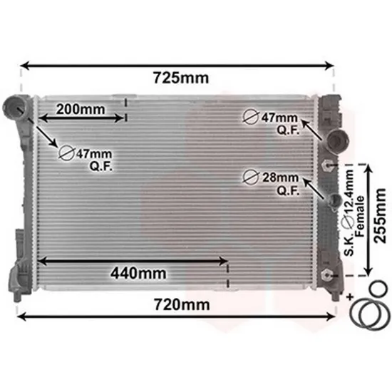 Radiator Motor MERCEDES C-CLASS W204 2007->2014 Radiator apa pentru 1,8 - 2,5 - 3,0L 16V 24V - 2,2CDi (64x45x26) CV manuala Perioada 2007 2008 2009 2010 2011 2012 2013 2014