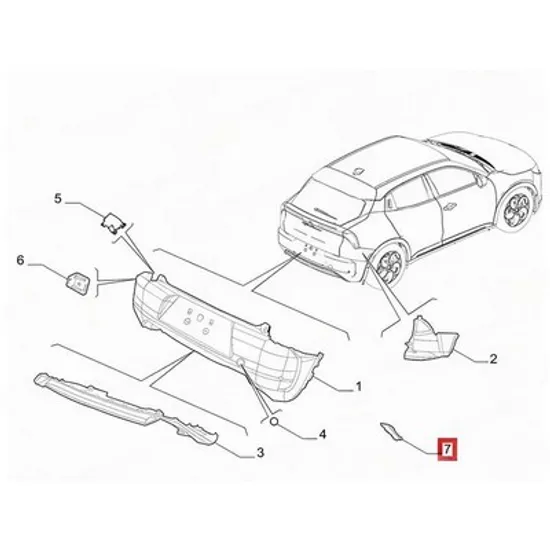 Reflector Spate ALFA ROMEO JUNIOR 2024-> Reflector Bara spate (O) DREAPTA Perioada 2024 2025