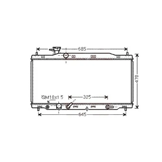 Radiator apa HONDA CR-V 3 2006->2012 pentru 2.0 i LX, 2.0 i-VTEC, perioada 2007 2008 2009 2010 2011 2012