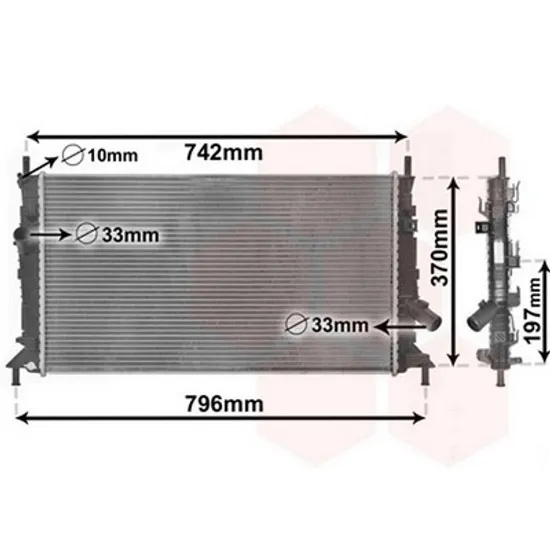 Radiator Motor FORD FOCUS C-MAX 2003->2007 Radiator apa pentru toate modelele cu/fara aer conditionat (67x37,2) Perioada 2003 2004 2005 2006 2007