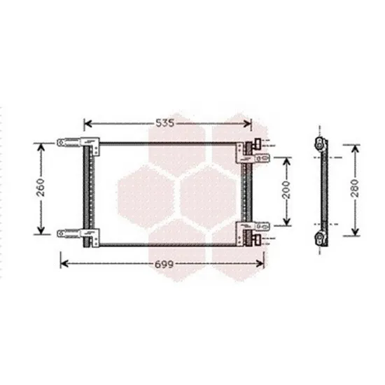 Radiator Aer Conditionat FIAT DOBLO 223 2000->2010 Radiator aer conditionat 1.6 16V - 1.9DIE (48.8x31.2x1,8 Perioada 2001 2002 2003 2004 2005 2006 2007 2008 2009