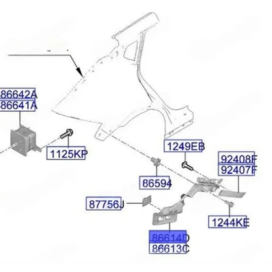 Suport Bara spate KIA EV6 2021-> Suport Bara spate lateral plastic (O) STANGA Perioada 2021 2022 2023 2024 2025