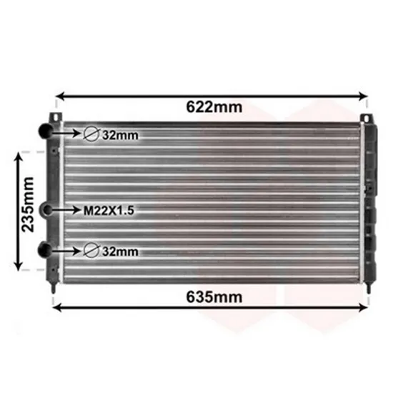 Radiator Motor VW CADDY 2 1995->2004 Radiator apa 1.6i 8V-1,9D 59x32 BEHR Perioada 1995 1996 1997 1998 1999 2000 2001 2002 2003 2004