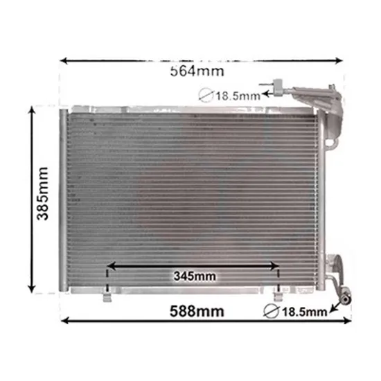 Radiator aer conditionat DS DS3 2015->2019 pentru 1.6 BlueHDi 116, perioada 2015 2016 2017 2018 2019