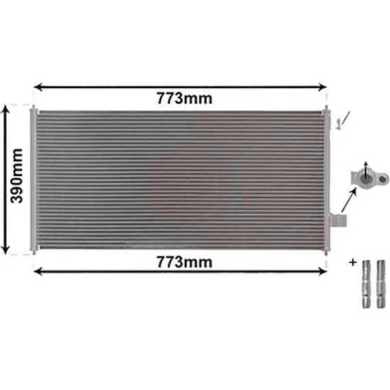 Radiator aer conditionat SSANGYONG ACTYON 1 2005->2013 2.3 4x4 110KW 150CP , pentru motor G23D perioada 2006 2007,2008,2009,2010 2011