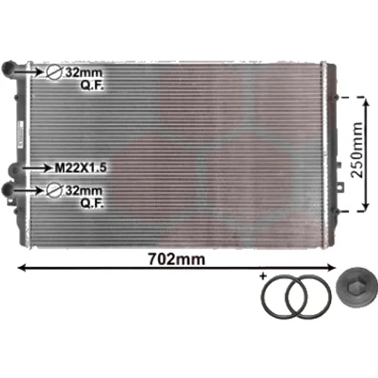 Radiator apa SEAT TOLEDO 2 1998->2006 1.9 TDI 110KW 150CP , pentru motor ARL perioada 2000 2001,2002,2003 2004