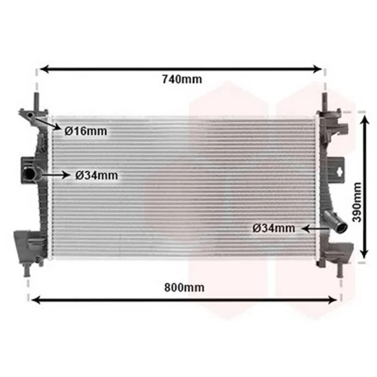 Radiator Motor FORD C-MAX 2 2010->2019 Radiator apa pentru 1,6i - 16V TI cu/fara aer conditionat (67x37x16) Perioada 2010 2011 2012 2013 2014 2015 2016 2017 2018 2019