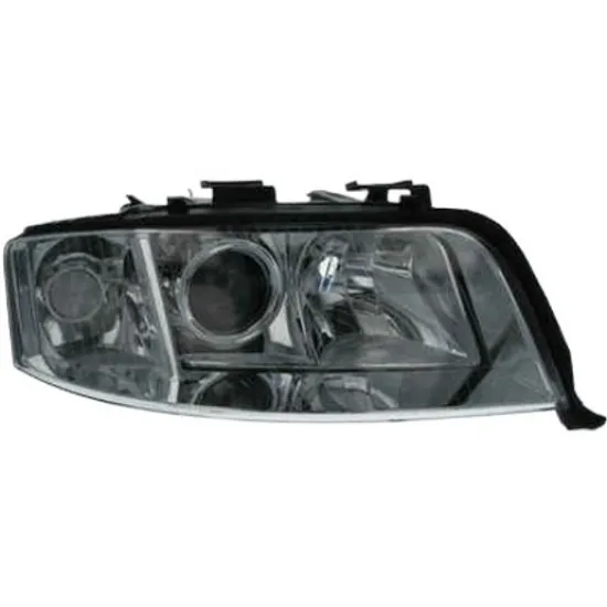 Far dreapta AUDI A6 C5 1997->2005 perioada 1997 1998 1999 2000 2001 2002 2003 2004 2005 de la an de fabricatie 08/2001, fara motor reglaj, fara unitate de control Xenon, semnal transparent, pentru vehicule cu lumini xenon, cu reglaj distanta iluminare automat, cu bec D2S/H7