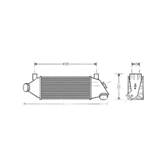 Intercooler FORD TRANSIT 2000->2006 Radiator intercooler 2,0TDi (40x12,7x76) 00 - 02 Perioada 2000 2001 2002 2003 2004 2005 2006