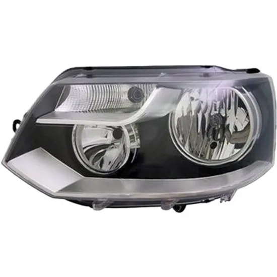 Far stanga VW CARAVELLE 5 2003->2015, MULTIVAN 5 2003->2015 perioada 2010 2011 2012 2013 2014 2015 , cu motor reglaj, semnal transparent, cu reglaj electric, cu lumina de zi, cu bec H15, cu bec H7