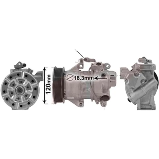 Compresor aer conditionat TOYOTA YARIS 2005->2011 pentru 1.4 D-4D , perioada 2005 2006 2007 2008 2009 2010 2011 2012